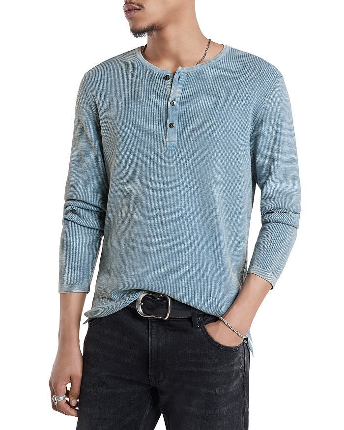 

Memphis Хлопковая вафельная вязка Henley John Varvatos, Серый