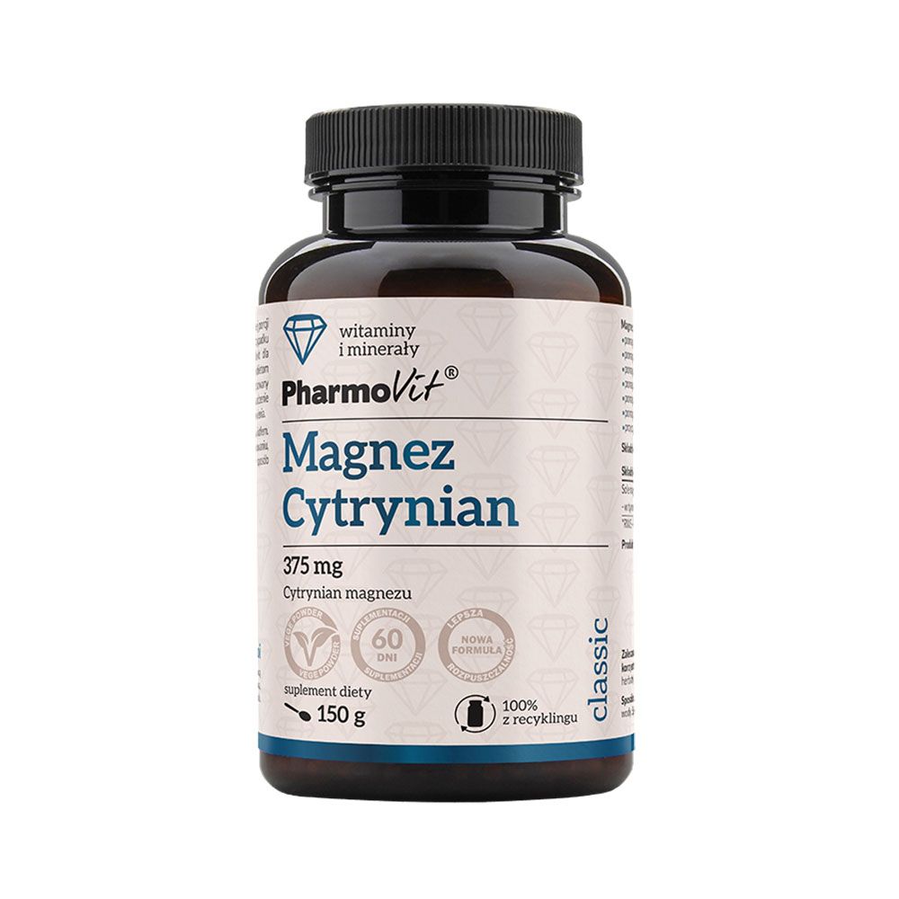 Магниевый порошок Pharmovit Magnez Cytrynian 375 mg Proszek, 150 гр