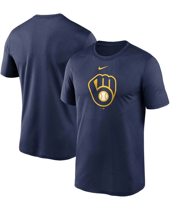 

Мужская темно-синяя футболка с большим логотипом Milwaukee Brewers Legend Performance Nike, синий