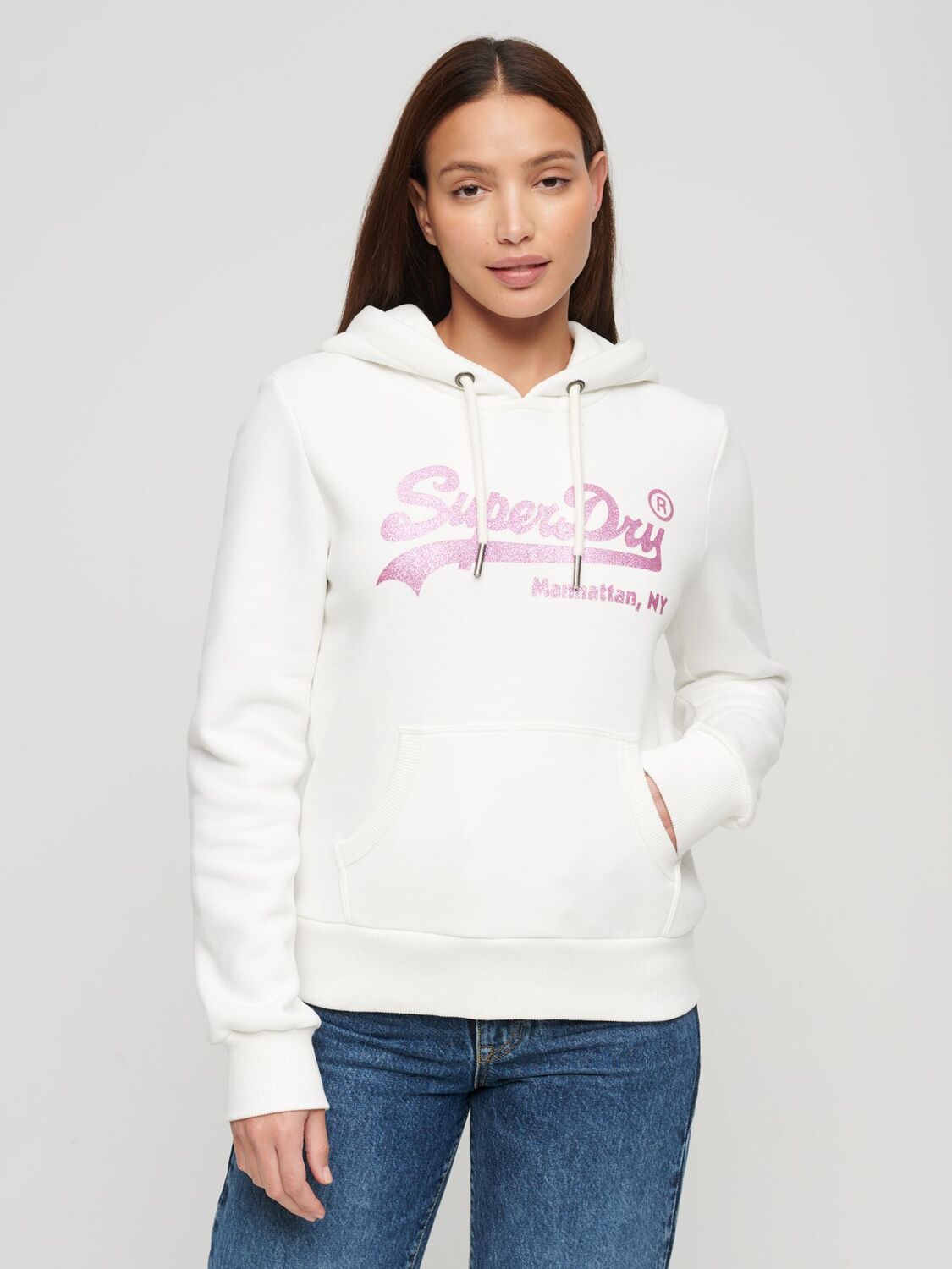 

Винтажная толстовка с украшением Superdry, экрю