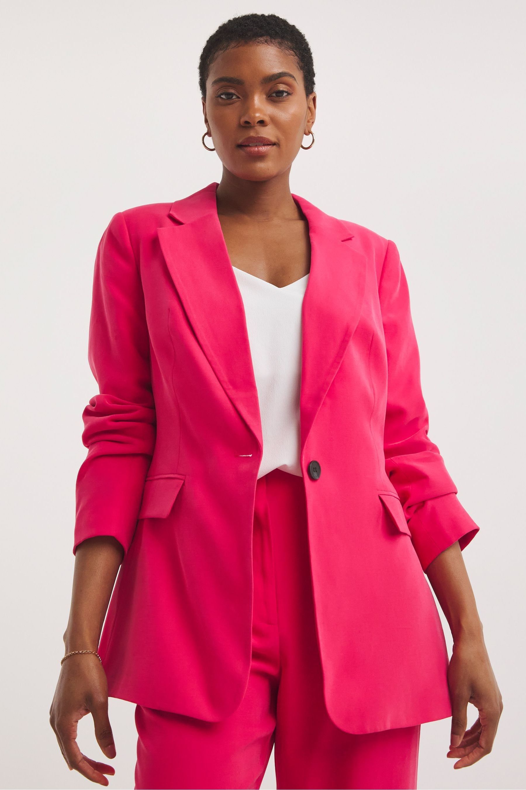 цена Розовый однобортный пиджак JD Williams, розовый