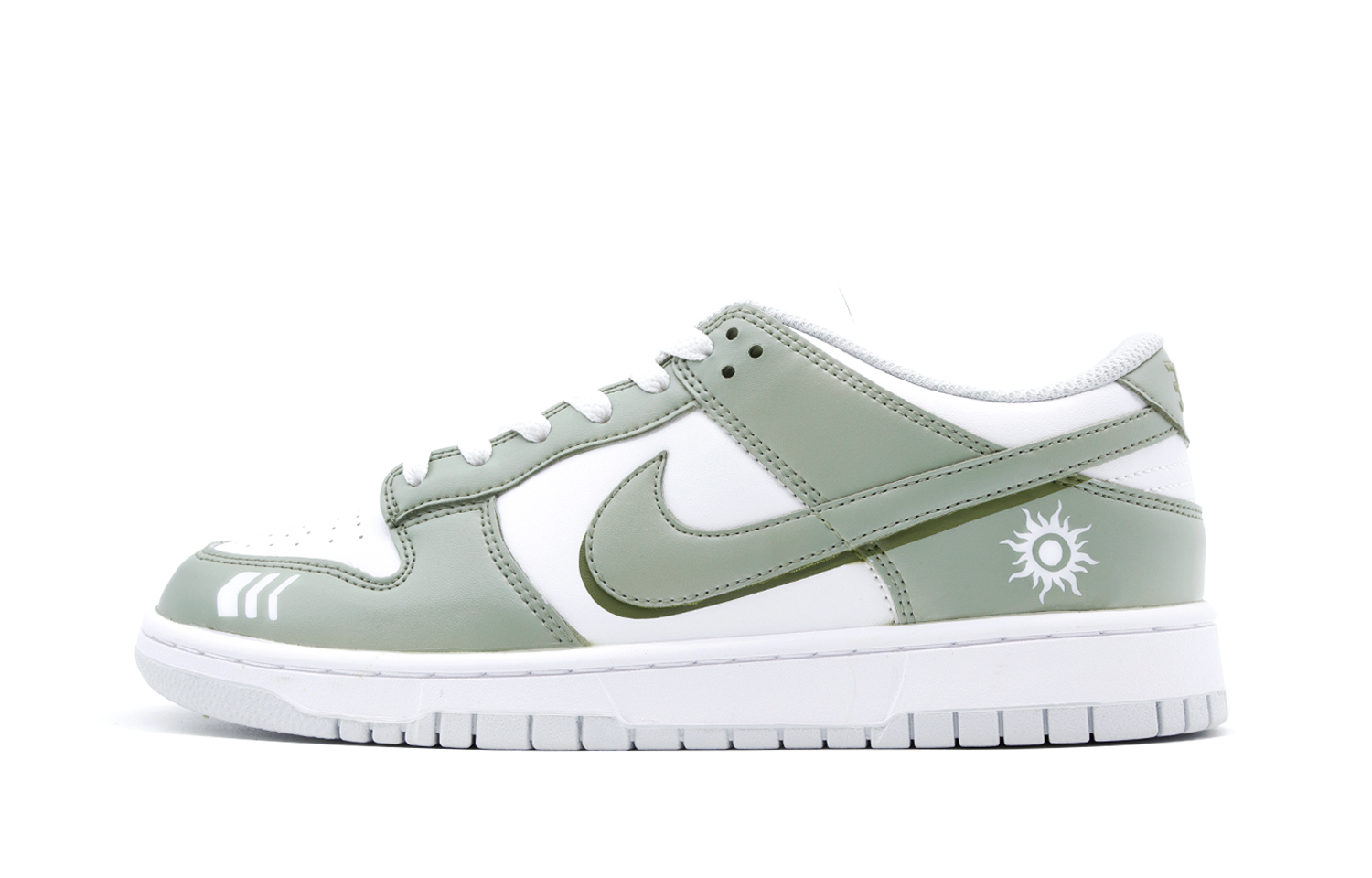 

Кроссовки Nike Dunk Skateboarding Shoes Men Low-top White/Gray/Green, зеленый