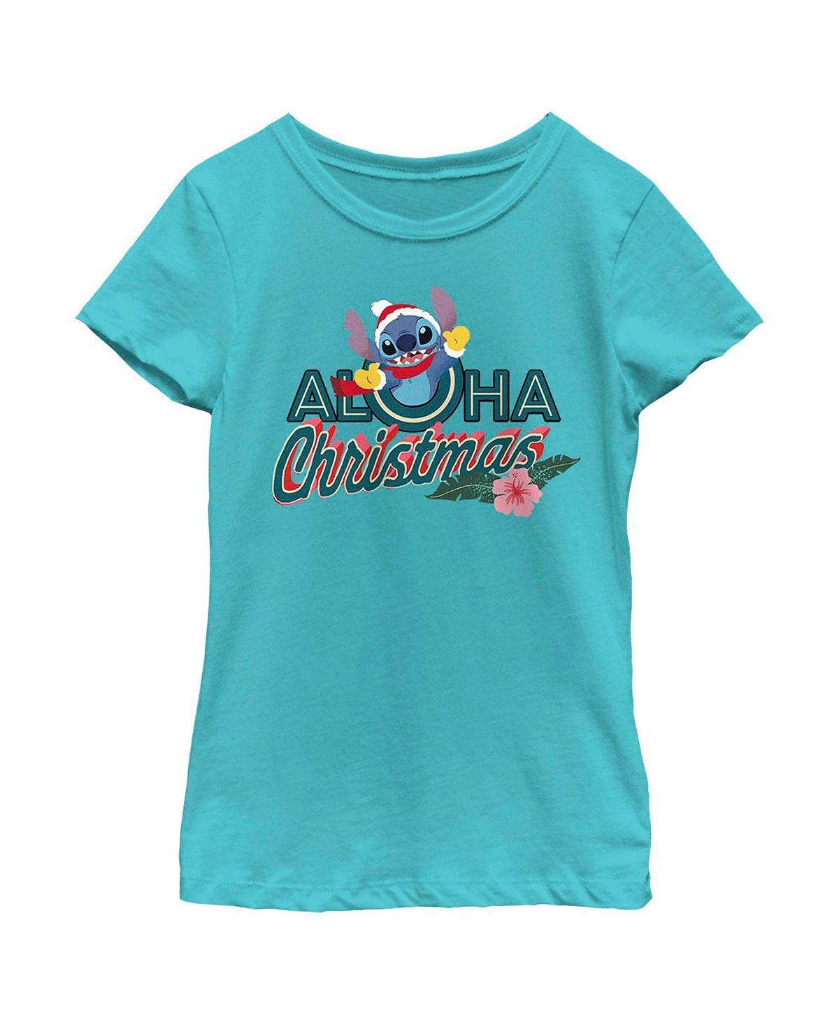 

Рождественская детская футболка Lilo & Stitch Aloha для девочек Disney