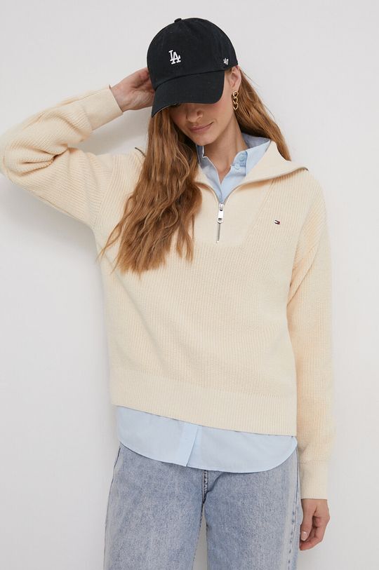 

Хлопковый свитер Tommy Hilfiger, бежевый