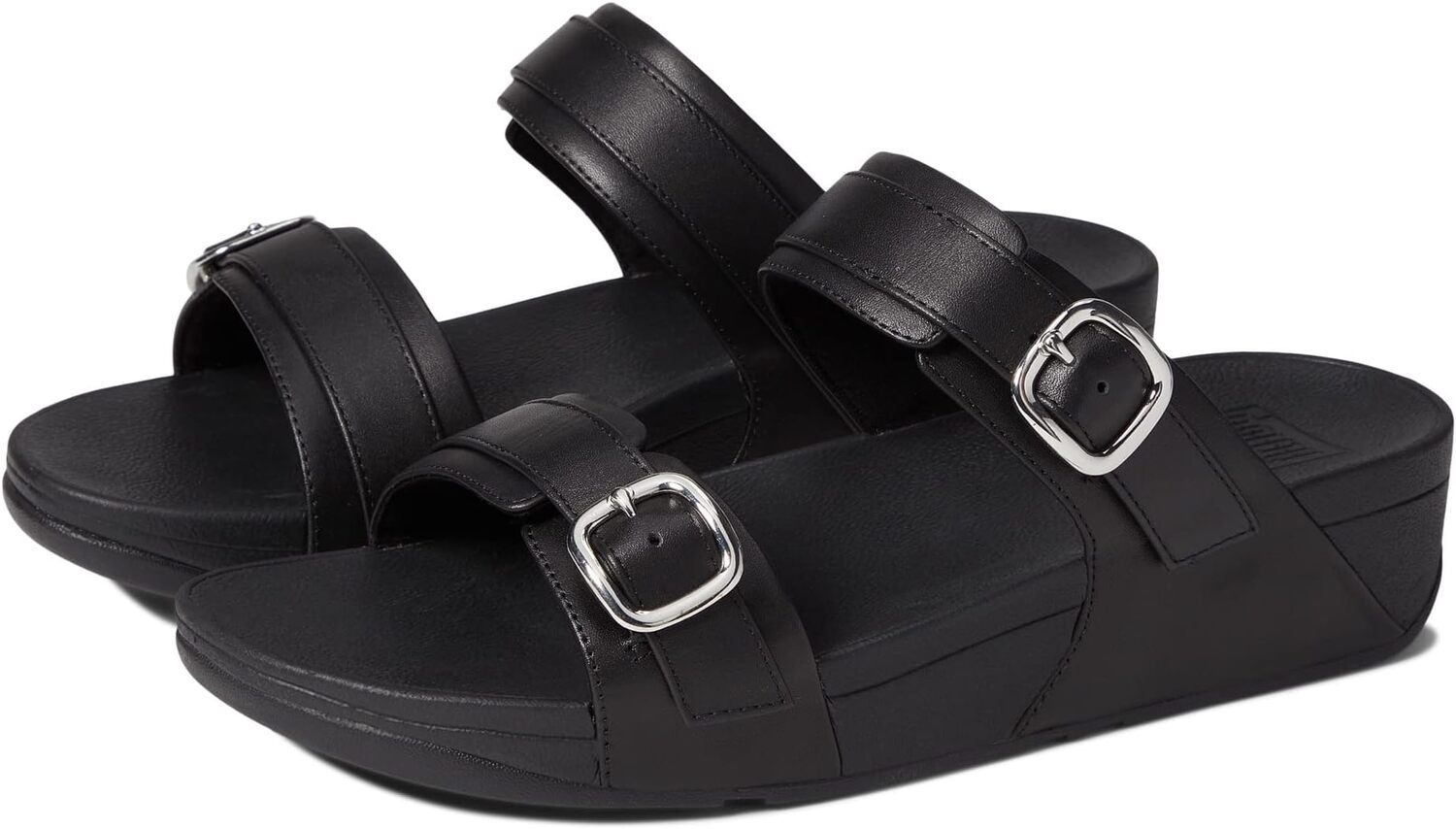 

Босоножки Lulu Adjustable Leather Slides Buckle FitFlop, цвет All Black