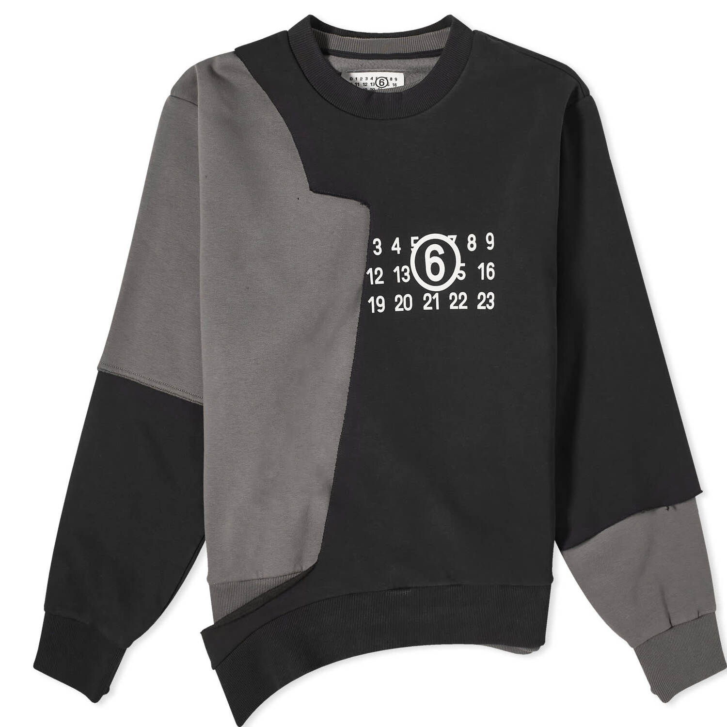

Свитшот Mm6 Maison Margiela Cut Out 3-Layer, цвет Grey & Black