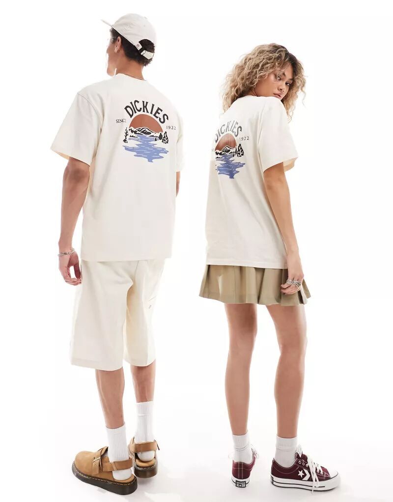 

Кремовая футболка Dickies Beach с принтом на спине