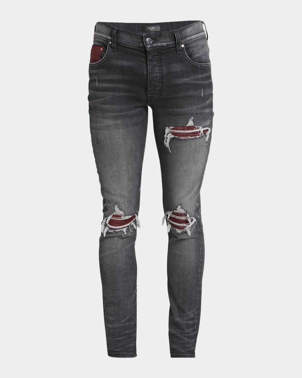 

Мужские джинсы скинни MX1 с люрексом Amiri, цвет Rain Grey