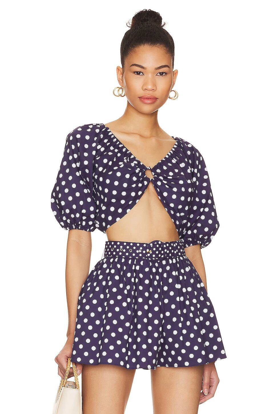 

Топ CAROLINE CONSTAS Tyler, цвет Navy White Polka Dot