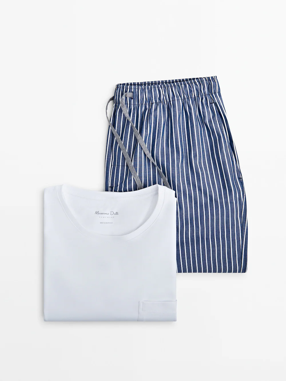 

Пижамные брюки и футболка с коротким рукавом Massimo Dutti, белый