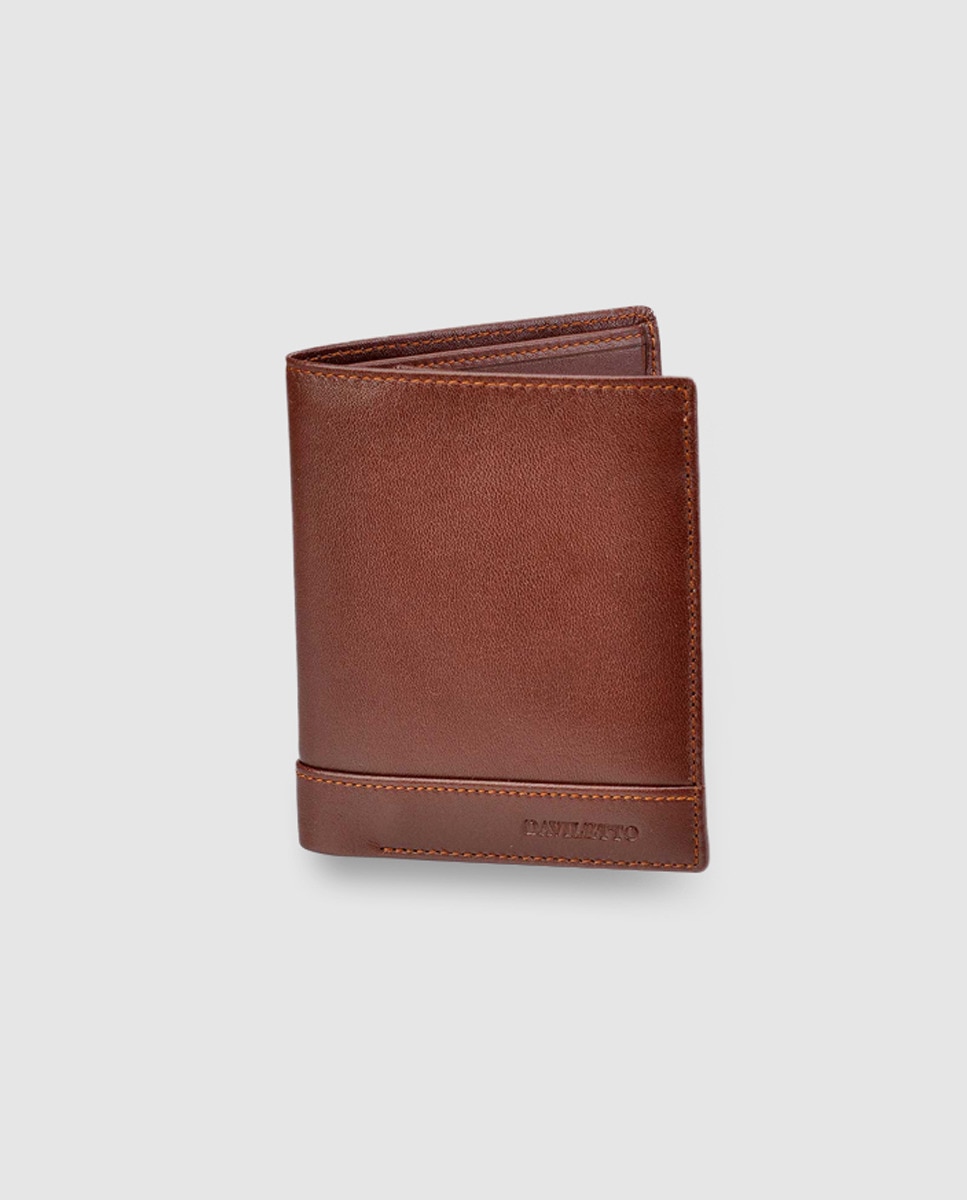 Коричневый кожаный кошелек Daviletto, коричневый коричневый кожаный кошелек с отделением для паспорта olimpo коричневый