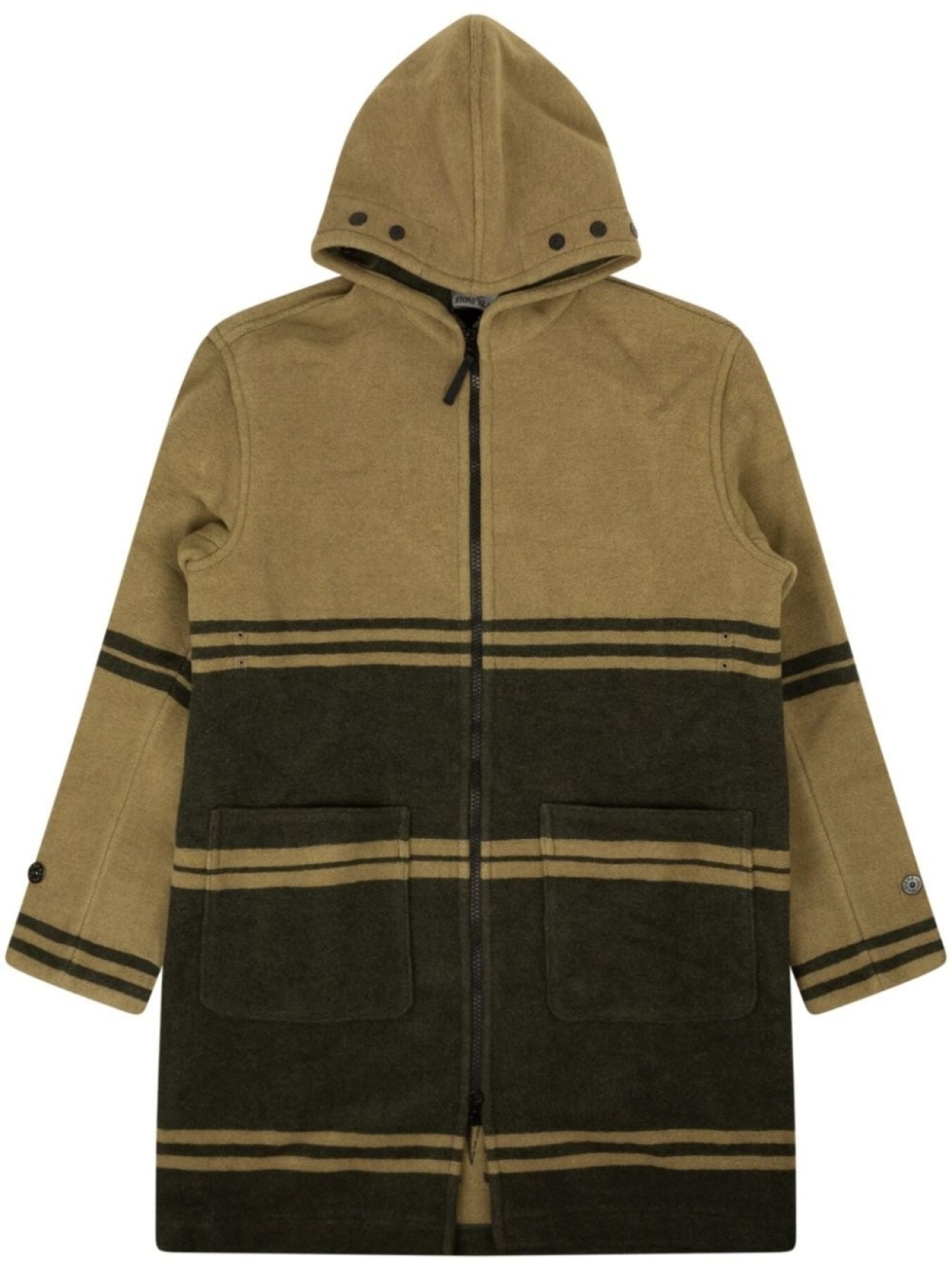 

Stone Island полосатое пальто с капюшоном, зеленый