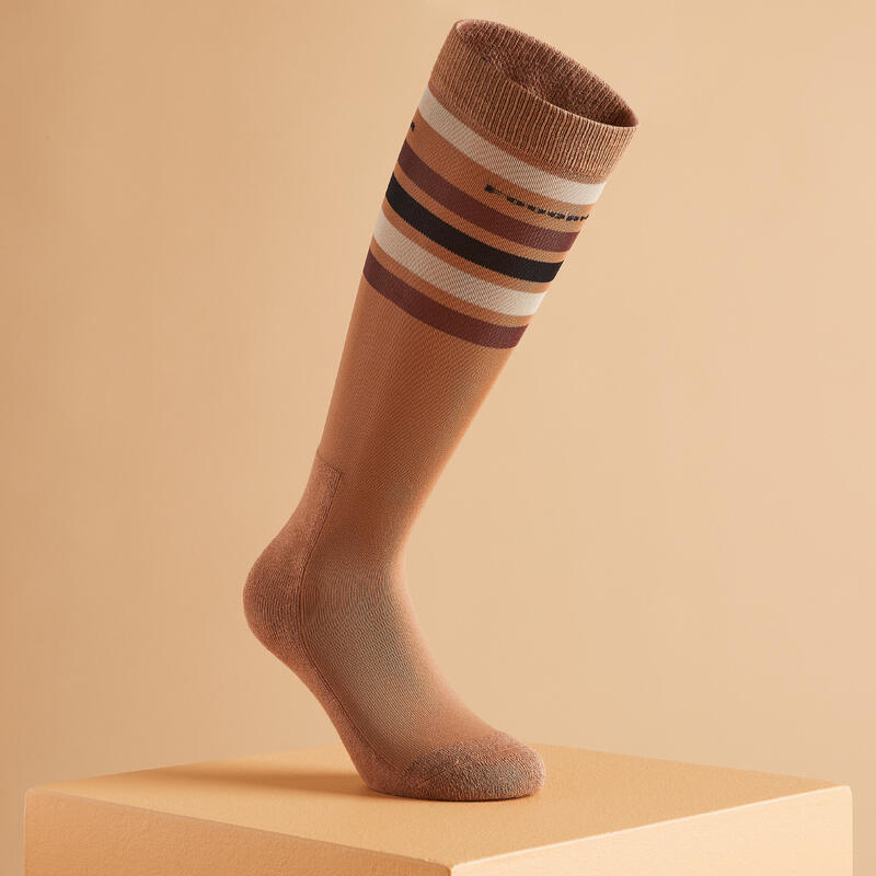 Носки для верховой езды 100 женские/мужские коричневые FOUGANZA, цвет braun носки для верховой езды мужские и женские носки для верховой езды