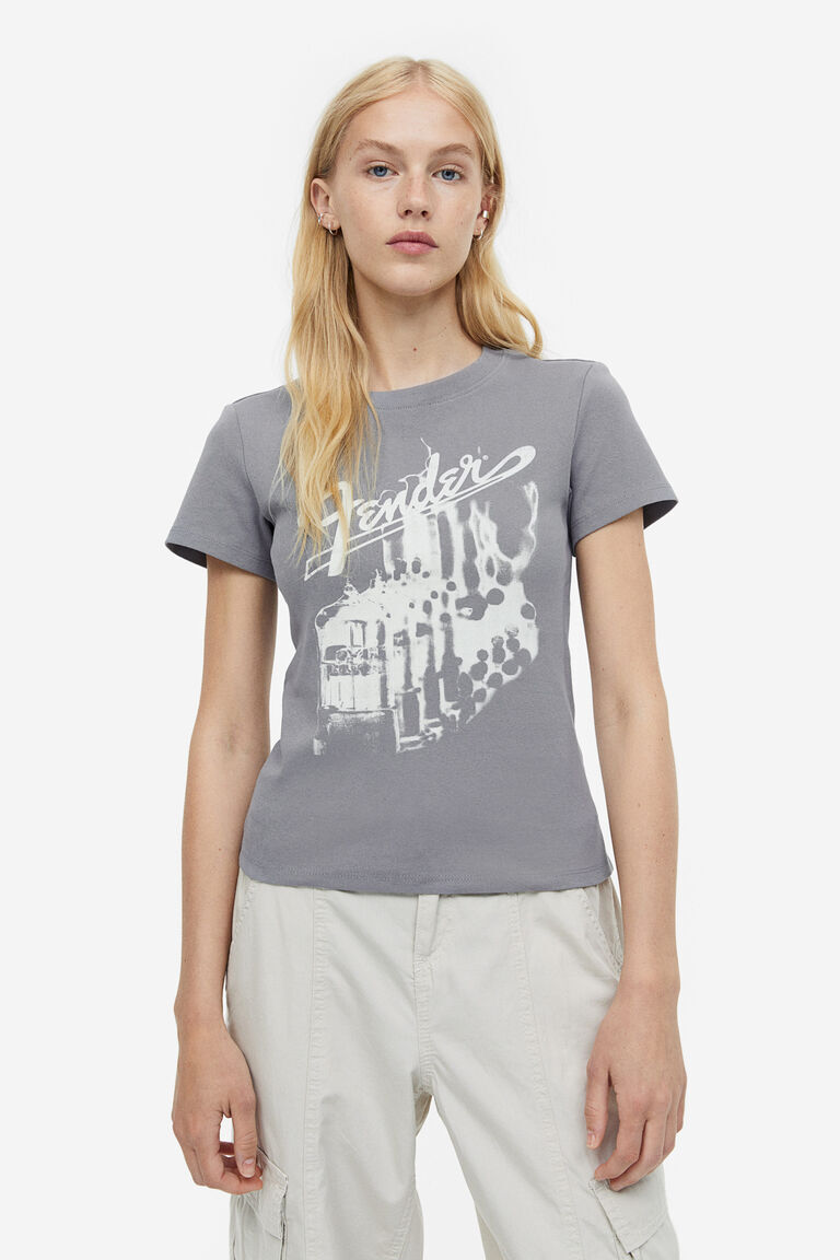 

Футболка с принтом H&M, серый