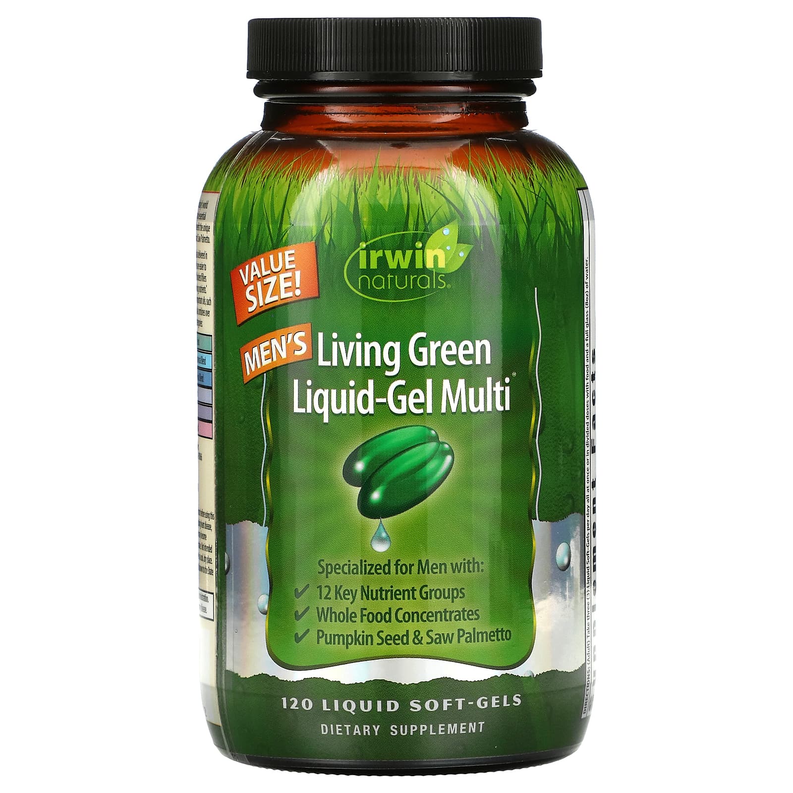 Irwin Naturals Men's Living Green Liquid-Gel Multi 120 софтгелей пищевая добавка irwin naturals women s living green liquid gel multi