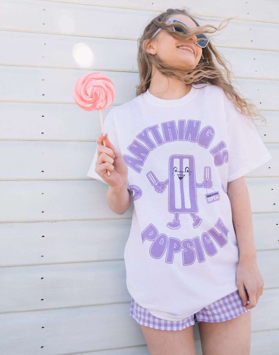 

Белая футболка унисекс с рисунком Any is Popsicle Batch1, Белый