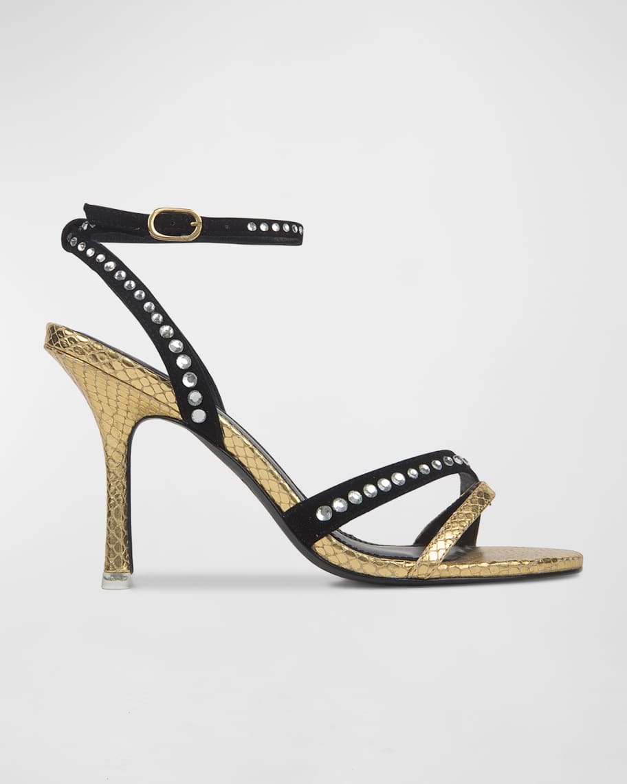 

Разноцветные кожаные сандалии BSS x CAROLINE Leila Black Suede Studio