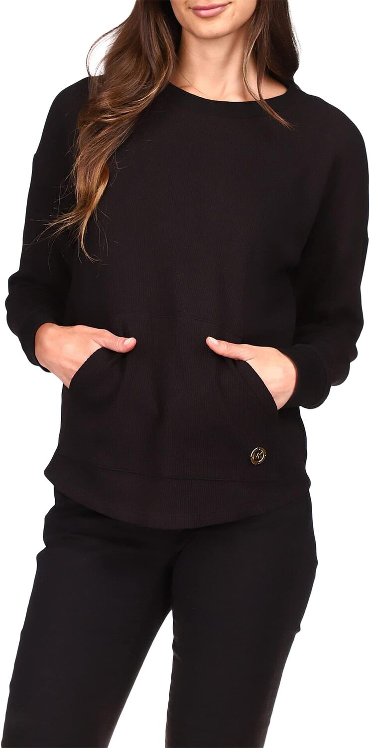 

Пуловер с вафельным карманом MICHAEL Michael Kors, черный