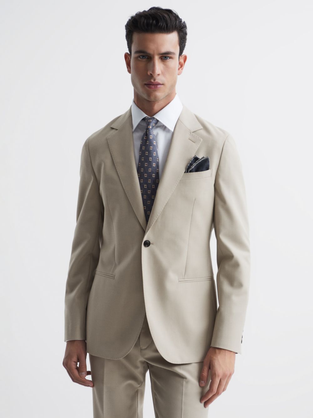

Изящный однобортный шерстяной пиджак Reiss