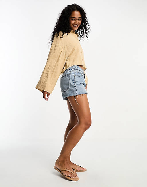 

Укороченная рубашка из марли ASOS DESIGN