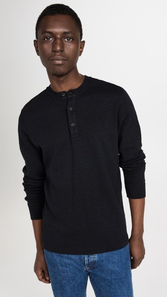 

Футболка Reigning Champ Slub Long Sleeve Henley, черный