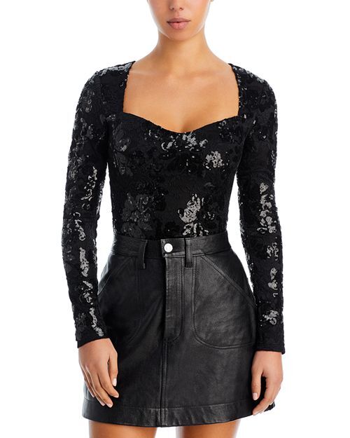 

Кружевное боди с пайетками FORE, цвет Black