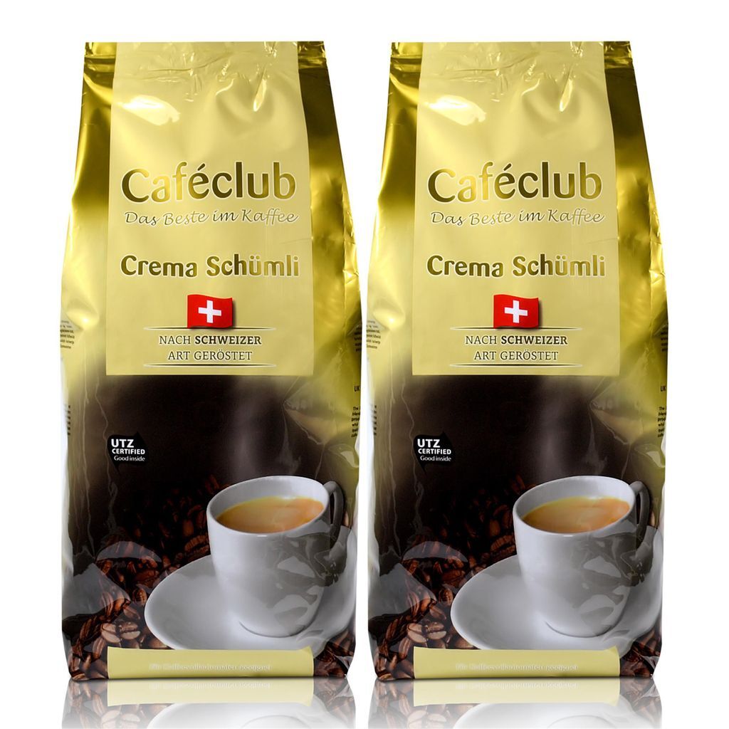 

2x кофе в зернах Cafeclub Supercreme Swiss Schümli по 1 кг для полностью автоматических кофемашин
