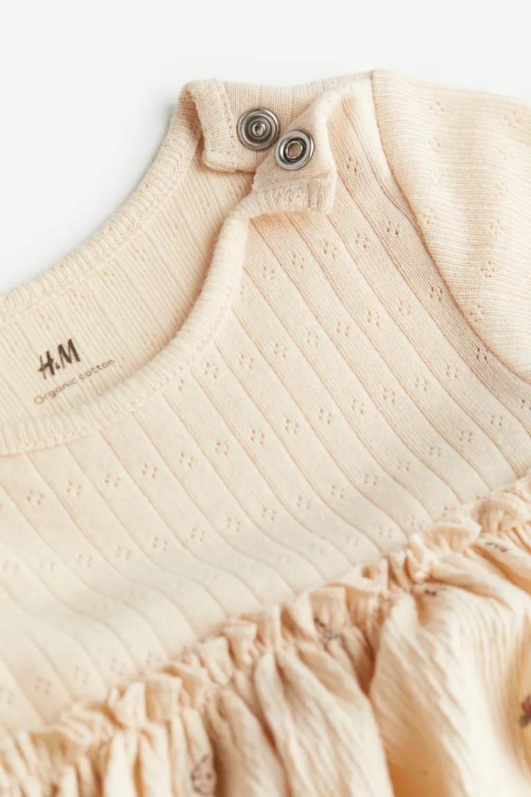 

Трикотажное платье с боди H&M, бежевый