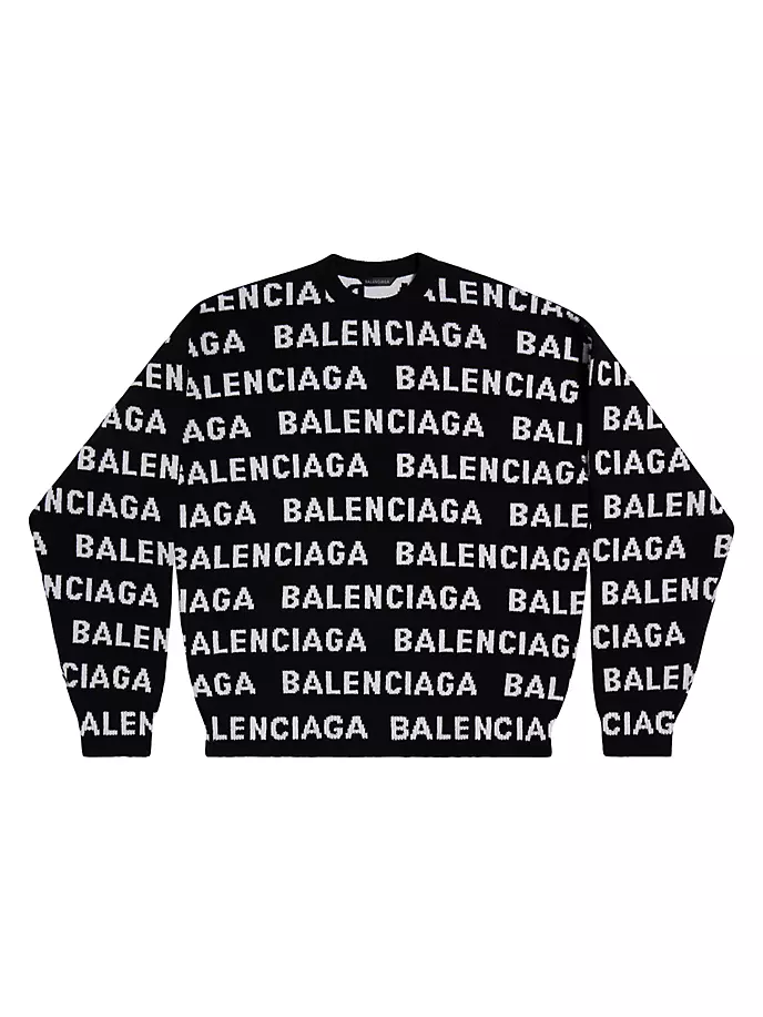 

Свитер Bal с горизонтальным принтом Balenciaga, черный