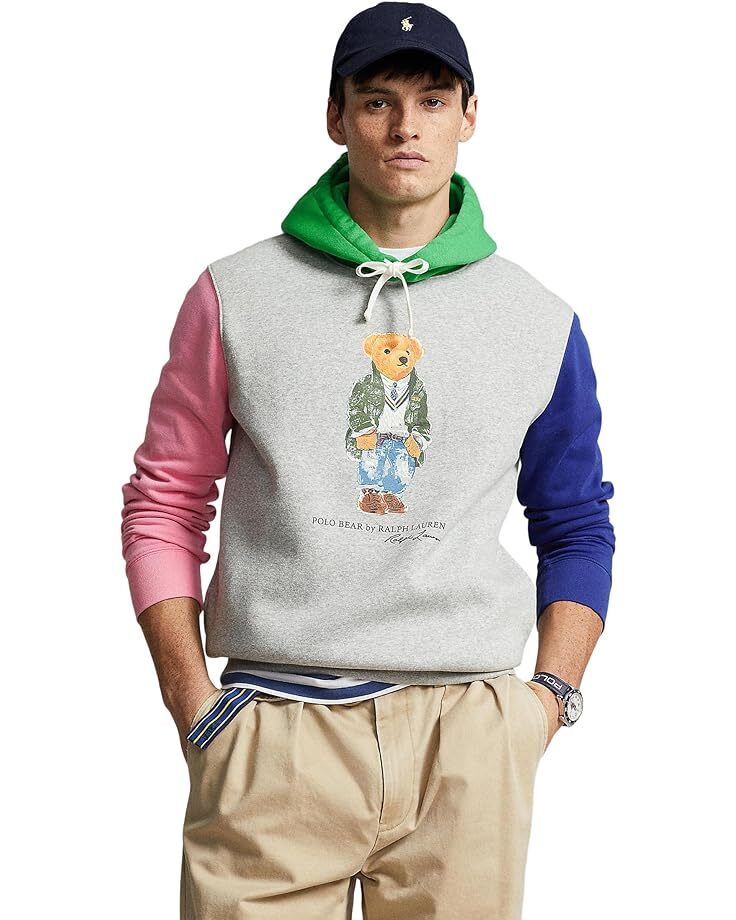 

Худи Polo Ralph Lauren Polo Bear Color-Blocked Fleece, серый