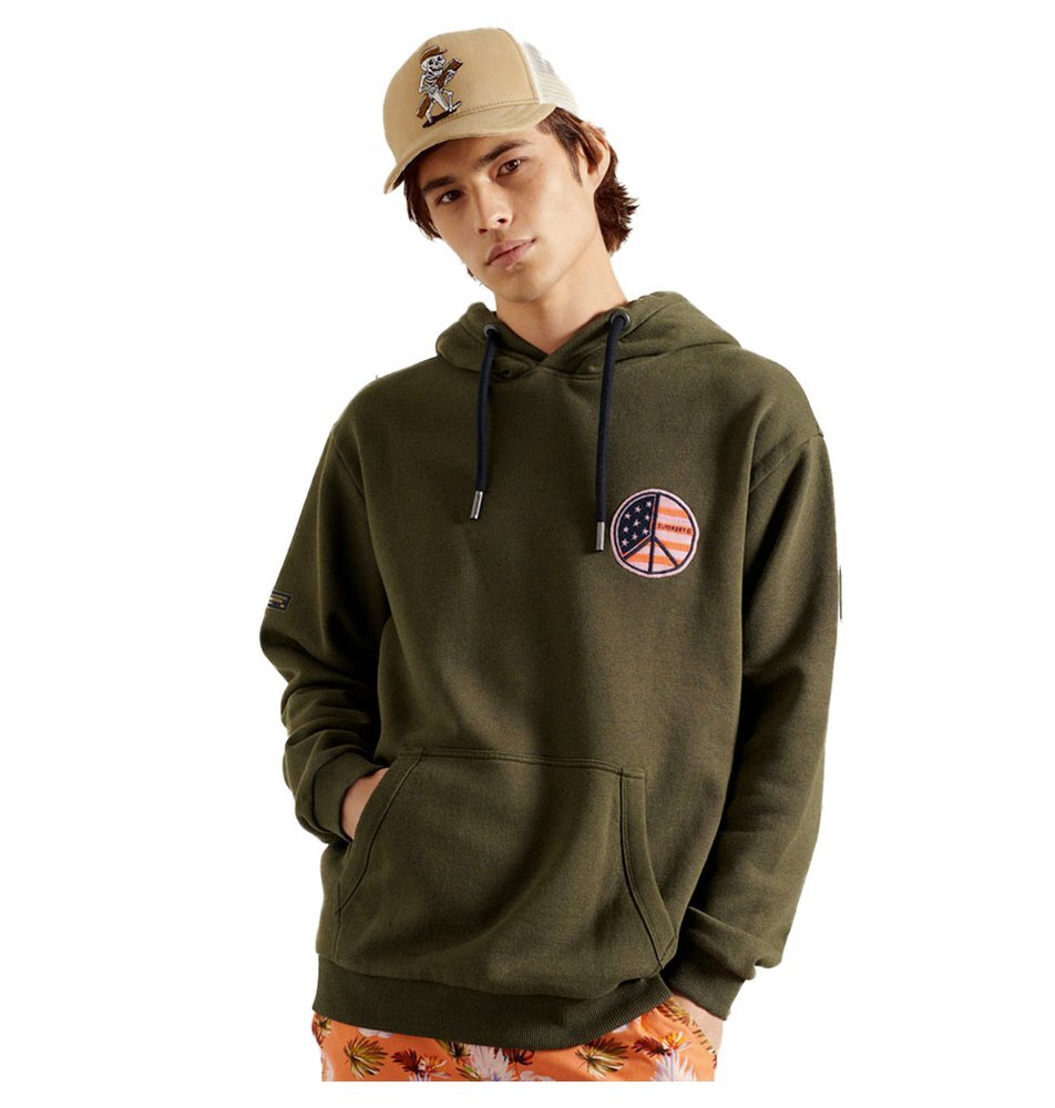 

Худи Superdry Military Non Brand Graphic, зеленый
