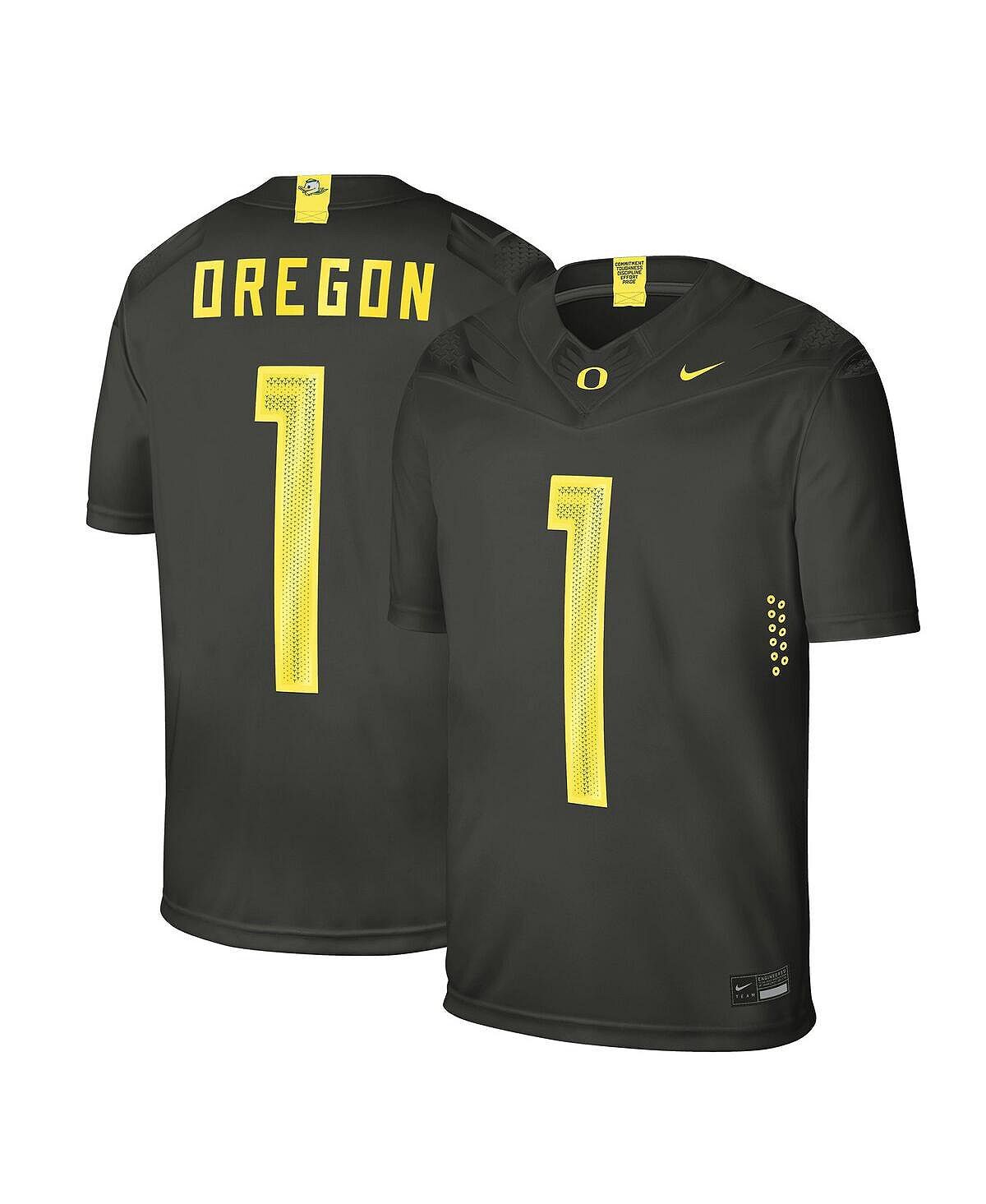 

Мужская графитовая желтая майка #1 Sequoia Oregon Ducks Alternate Game Nike