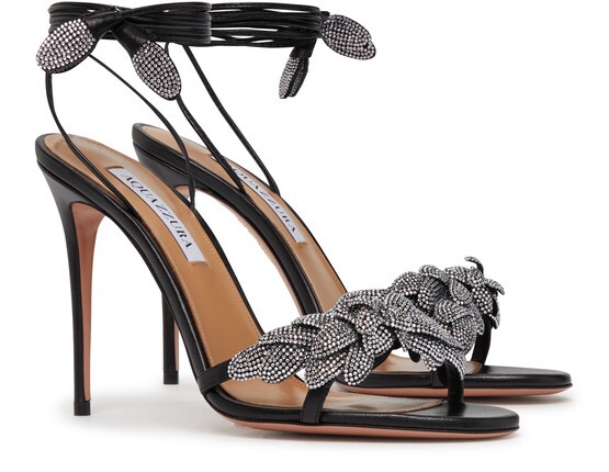 

Босоножки с галактическим цветком Aquazzura, черный