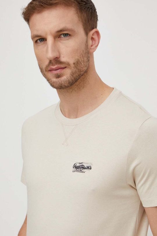

Хлопковая футболка CHASE Pepe Jeans, бежевый