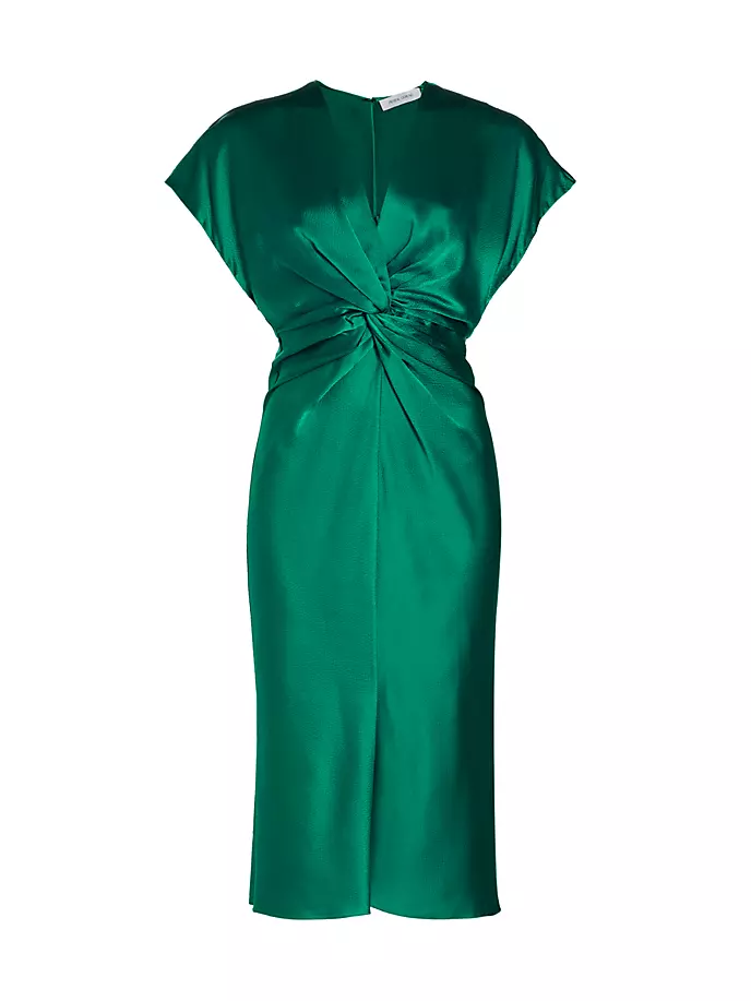 

Шелковое перекрученное платье миди Jackie Prabal Gurung, цвет emerald