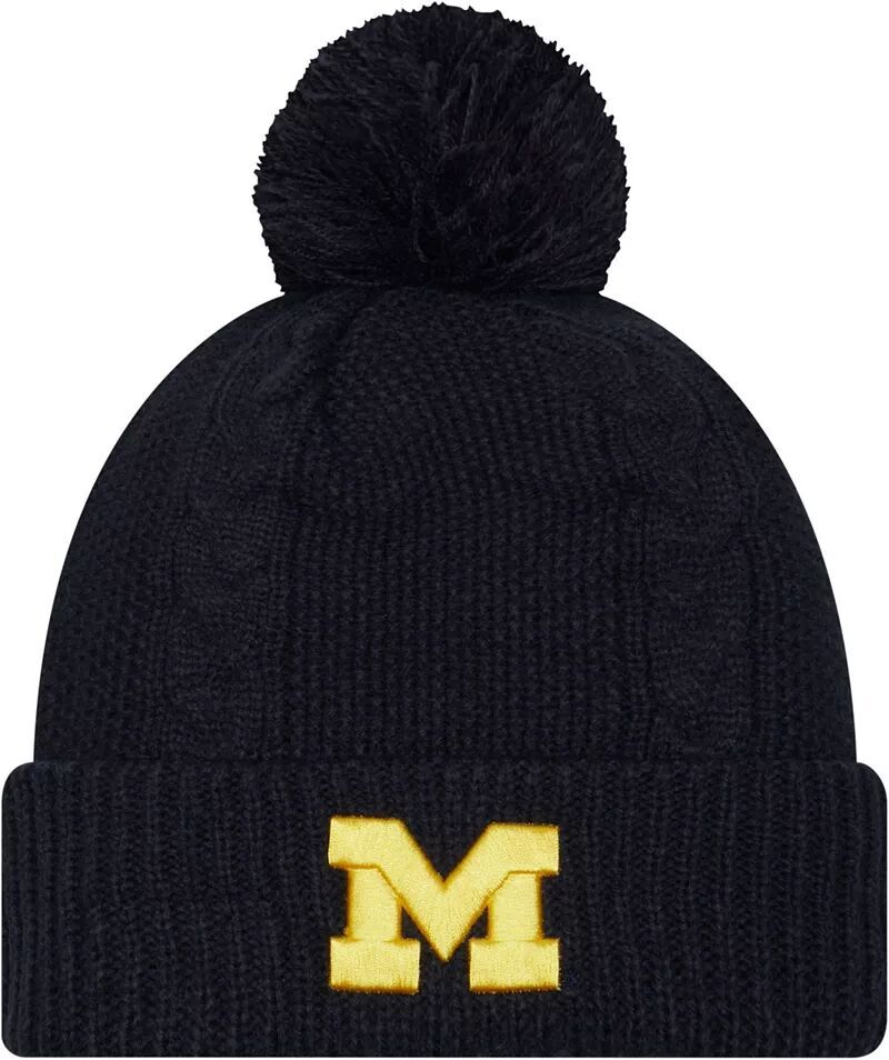 

Синяя женская вязаная шапка New Era Michigan Wolverines