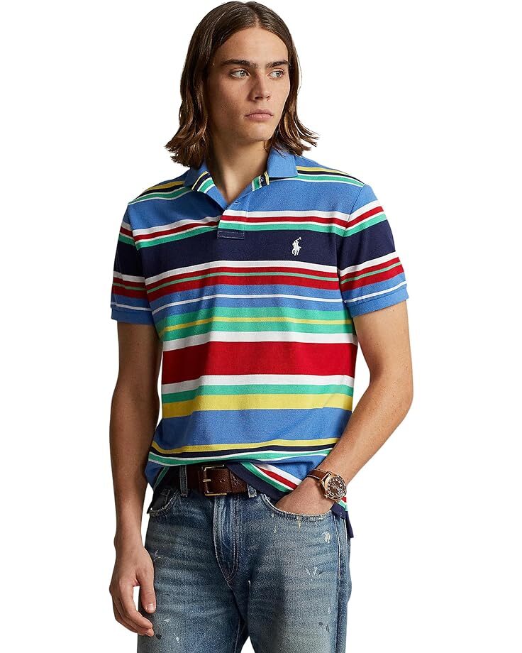 

Поло Polo Ralph Lauren Classic Fit Striped Mesh, синий