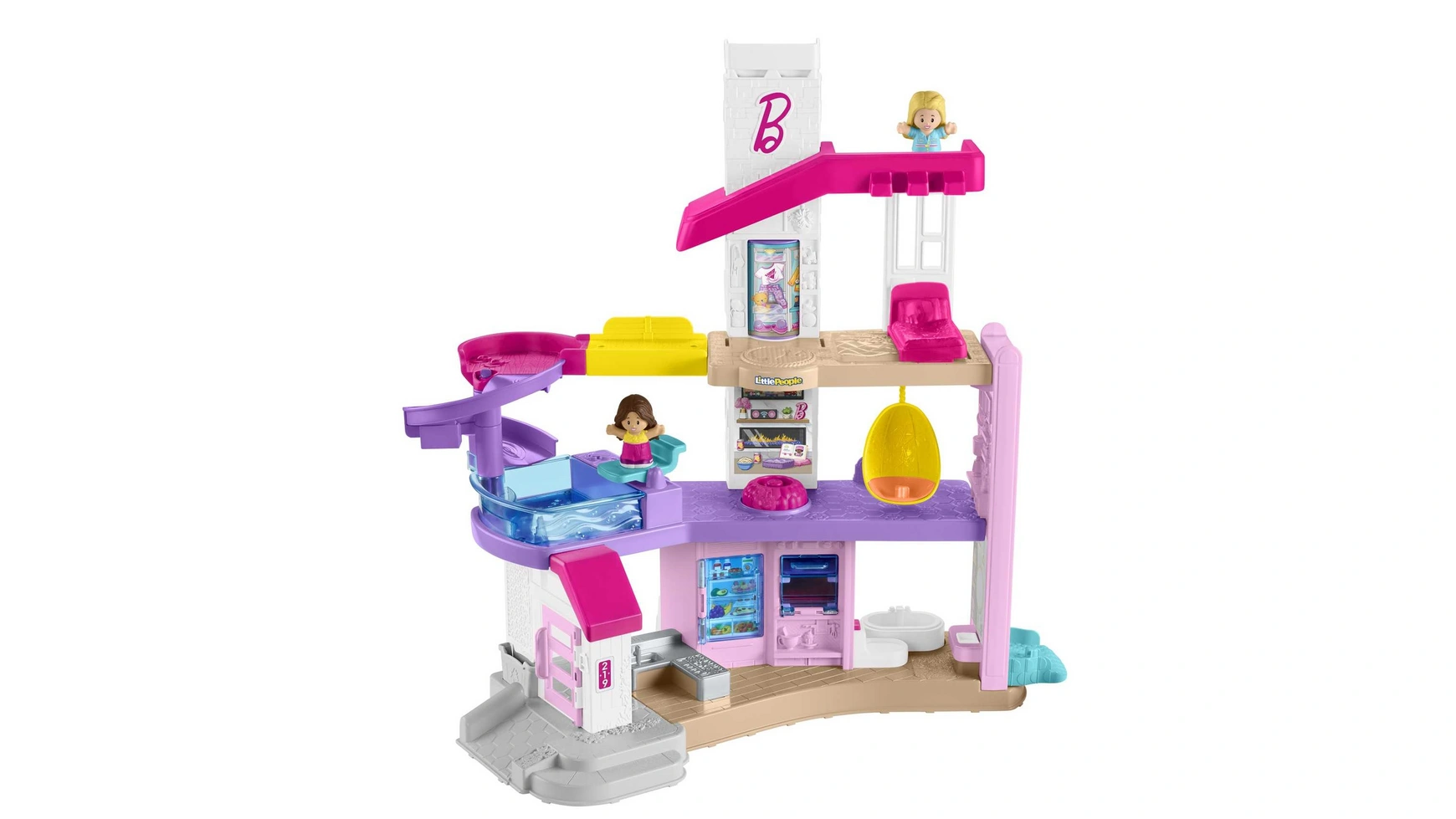 Кукольный домик Fisher-Price Little People Barbie Dream Villa с 2 фигурками barbie dollhouse fully furnished 360 small