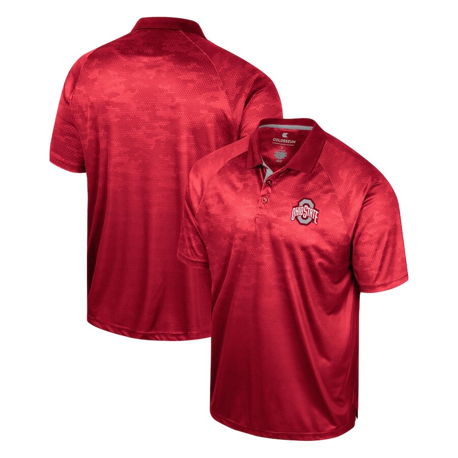

Поло с коротким рукавом Colosseum Ohio State Buckeyes, алый