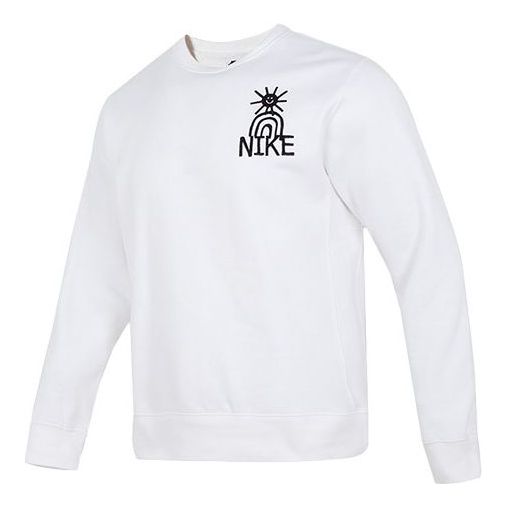 Толстовка Nike As M Nsw Hbr-C Bb Crew Logo Tee 'White Pineapple', белый