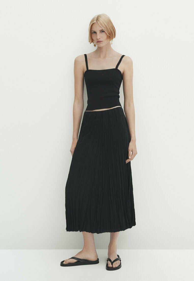 

Юбка в складку Massimo Dutti, черный