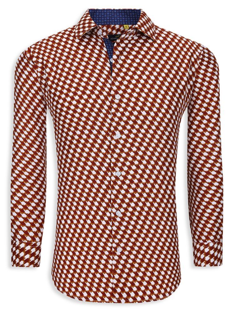 

Рубашка с геометрическим принтом Azaro Uomo, цвет Brown Multicolor