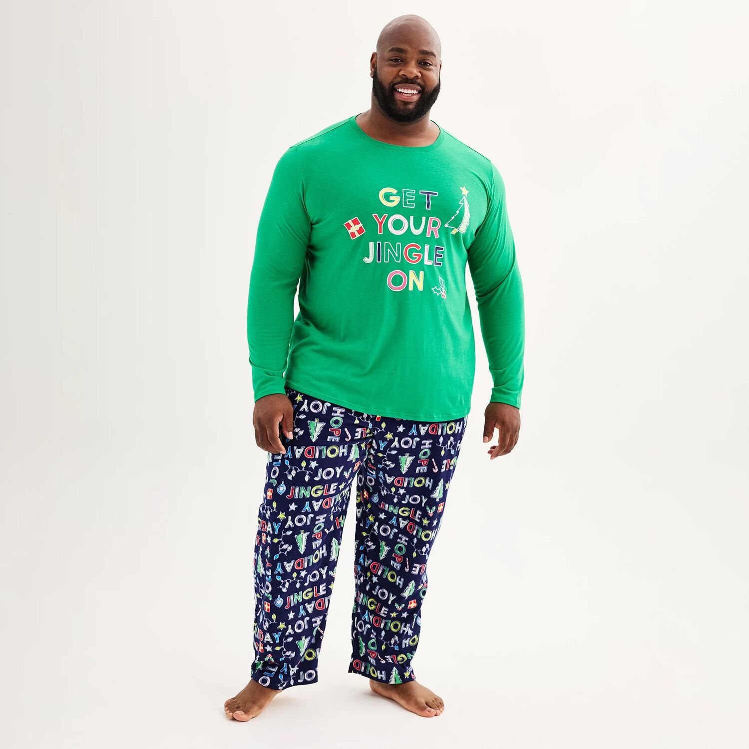 

Мужской пижамный комплект с открытым низом и верхом Get Your Jingle On Jammies For Your Families