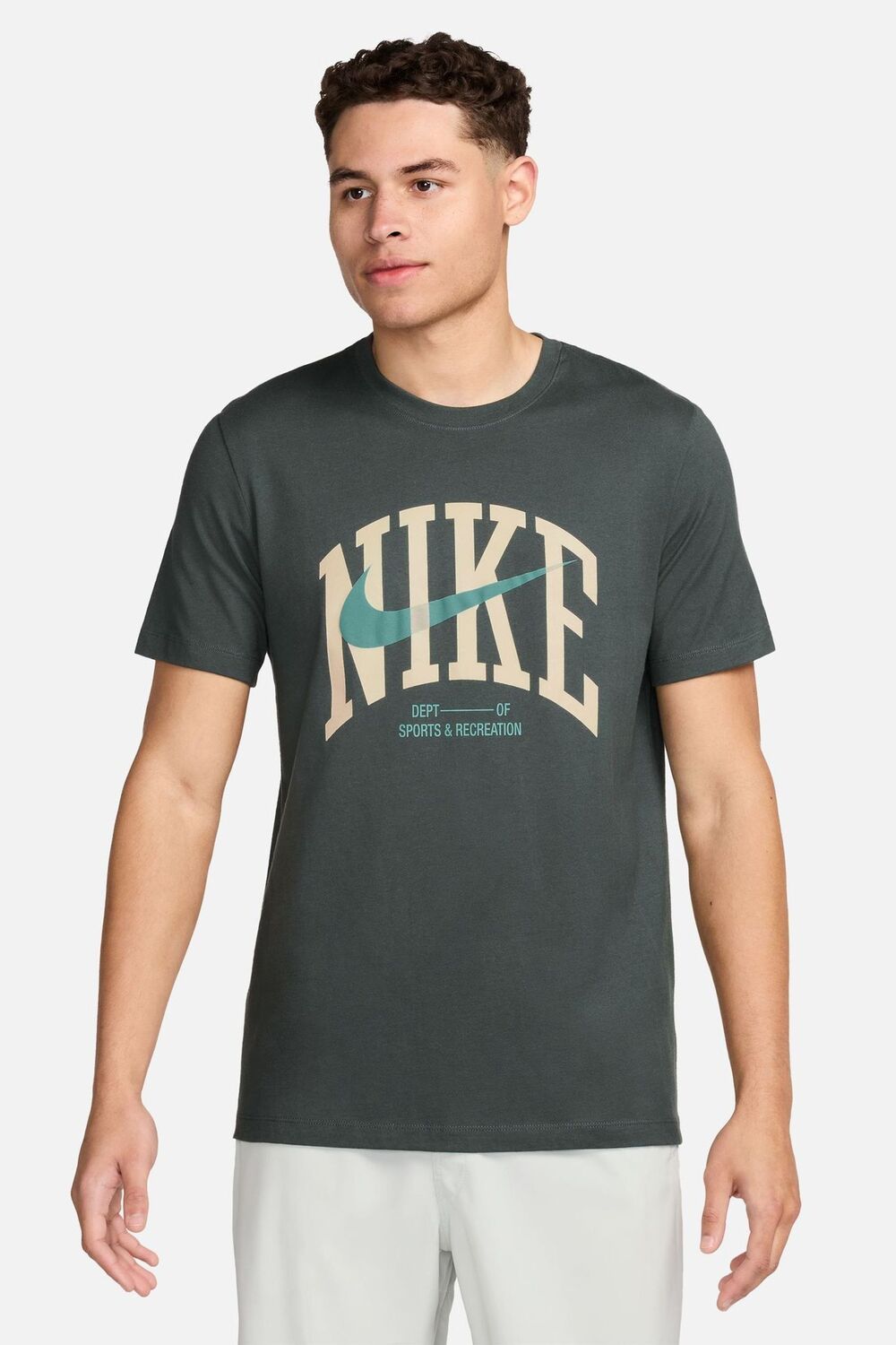 

Футболка тренировочная Dri Fit из 100% хлопка Nike, зеленый