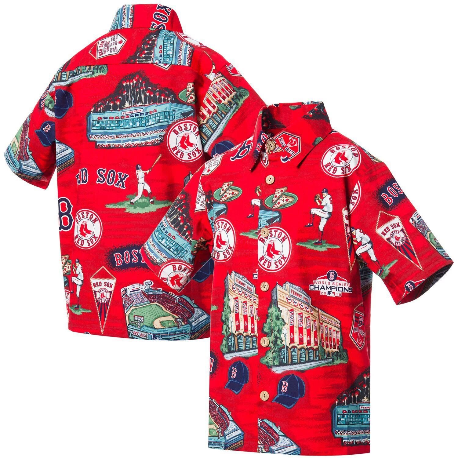 

Молодежная рубашка на пуговицах Reyn Spooner Red Boston Red Sox Scenic Unbranded