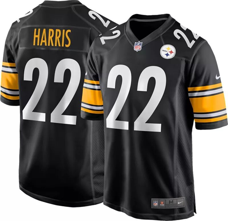 

Мужская черная игровая майка Nike Pittsburgh Steelers Najee Harris #22