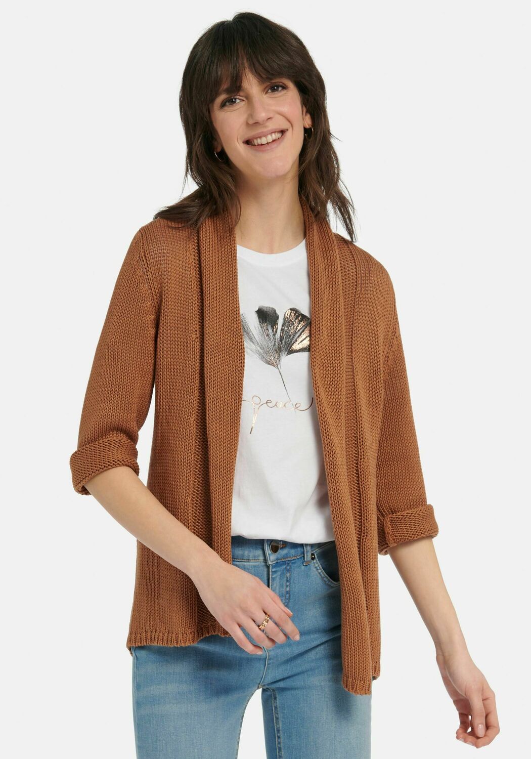 

Кардиган PETER HAHN Strickjacke cotton, коньячный