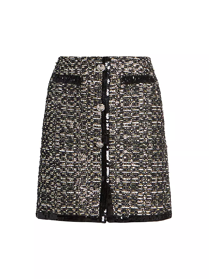 

Мини-юбка-букле с блестками и эффектом металлик Giambattista Valli, цвет black gold