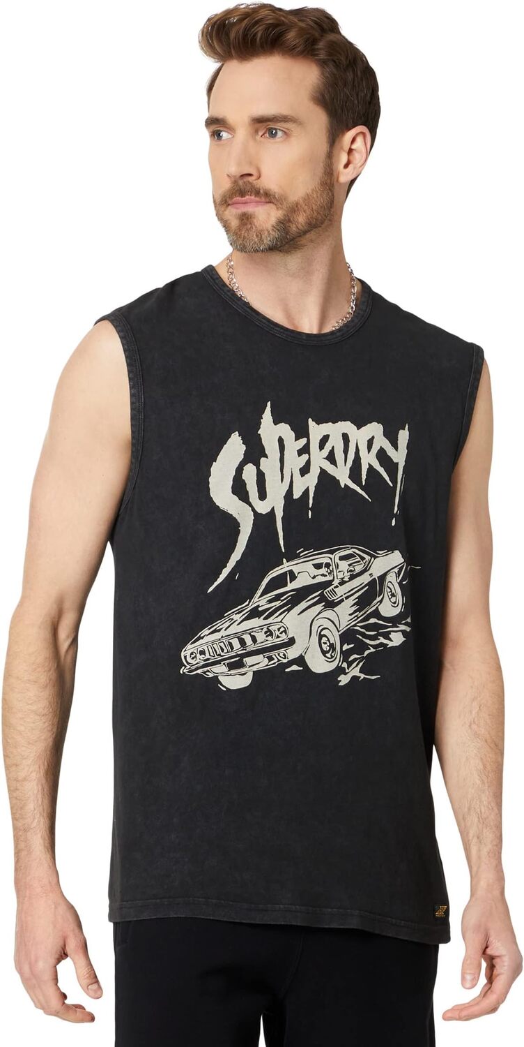 

Топ Vintage Logo-Fit Flyer Vest Superdry, цвет Heavy Amp Black