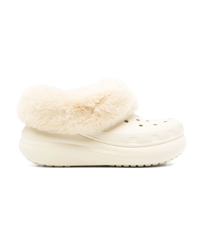 

Босоножки с отделкой из искусственного меха Crocs, белый